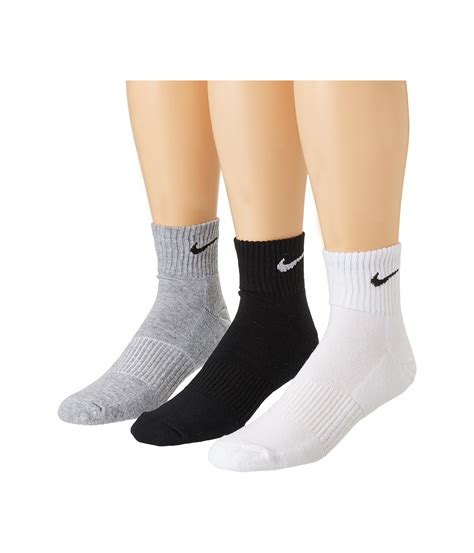 nike cotton cushion quarter with moisture management 3 pair pack